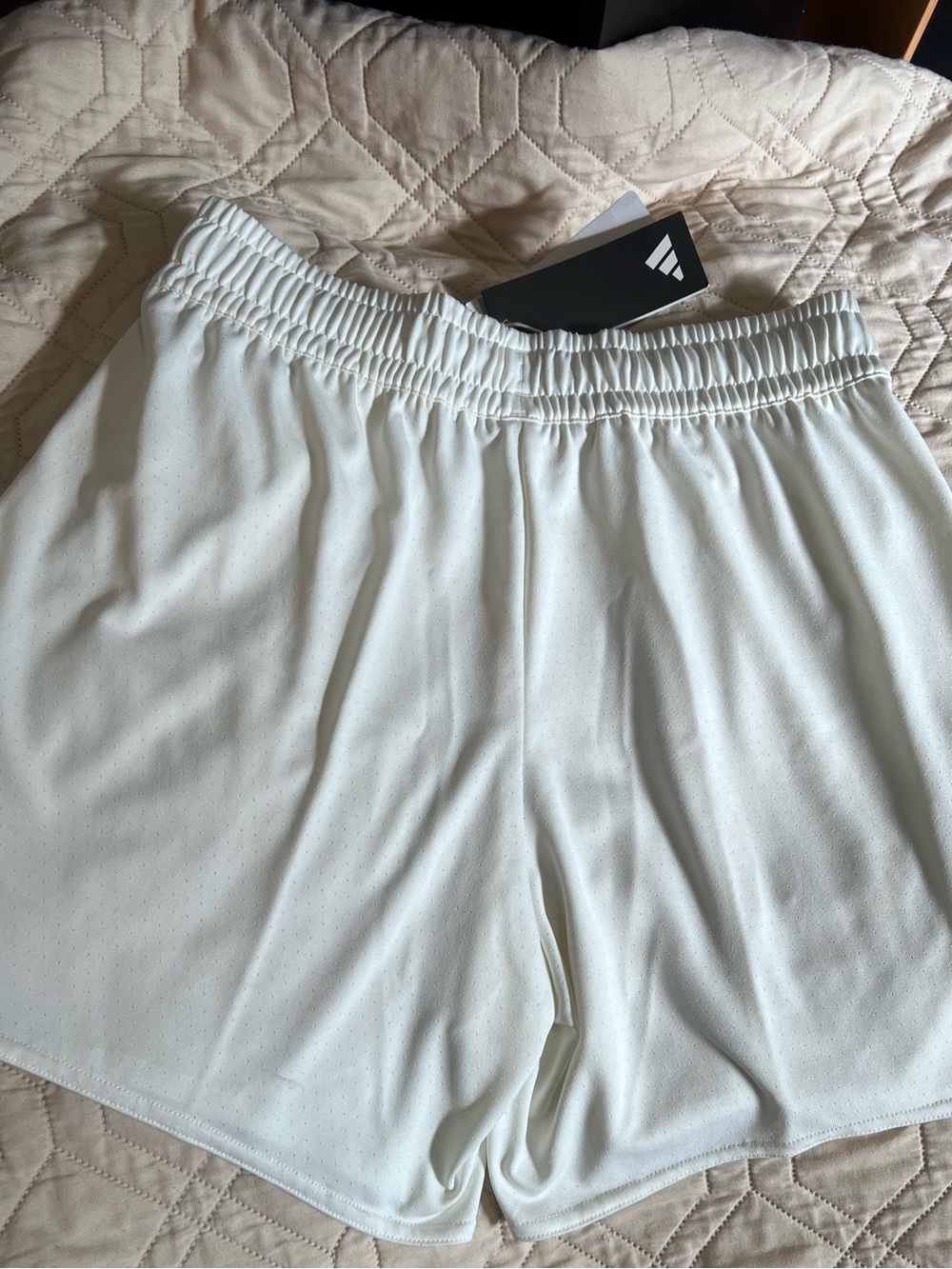 adidas Women's White Athletic Mesh Shorts with Elastic Waist